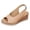 Khaki, variant on Womens Wedge Sandals Leather Closed Toe Slingback Buckle Strap Summer Shoes Comfortable Casual Slip on Walking Heels Black Size 7