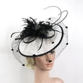 thumbnail image 2 of Fascinator de Sombrero de Plumas en Punta de cabellero Negras para Mujer Colco Fascinador de plumas, 2 of 7