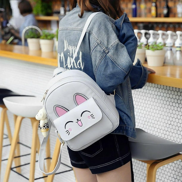 Mochilas para Mujer 4pcs mujeres PU Orejas de conejo bolso de hombro bolso de embrague gris Tmvgtek Para estrenar Walmart en linea