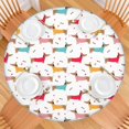 thumbnail image 2 of Colorful Funny Dachshund Round Fitted Tablecloth with Elastic Edge,Dining Table Cover Waterproof,Outdoor Round Tablecloth for Camping,Dining,Indoor and Outdoor, 2 of 7