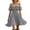Dark Gray, variant on Women's Off Shoulder Spaghetti Strap Tiered Ruffle Mini Dress, Puff Sleeve Smocked Waist Summer Dress for Beach Vacation, Party & Date Night Brown,M