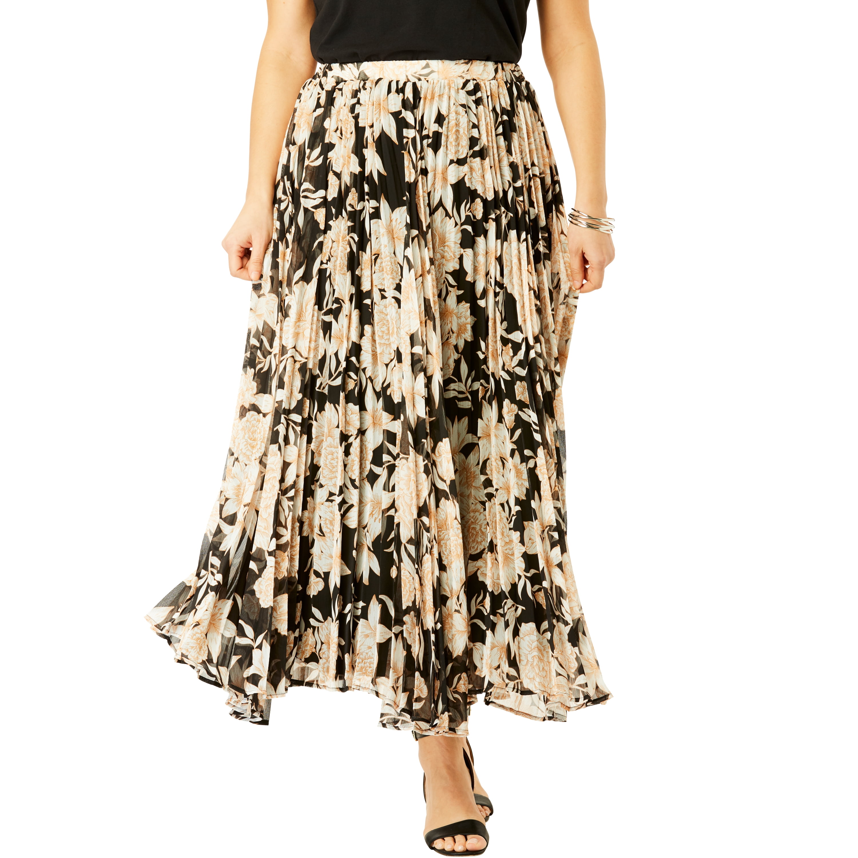 Jessica London - Jessica London Women's Plus Size Pleated Maxi Skirt ...