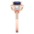 thumbnail image 3 of 3.005 ctw 3 Stone Anniversary Ring for Women | Princess Cut Simulated Blue Sapphire | Hyperallergenic Solid 14K Rose Gold, 3 of 5