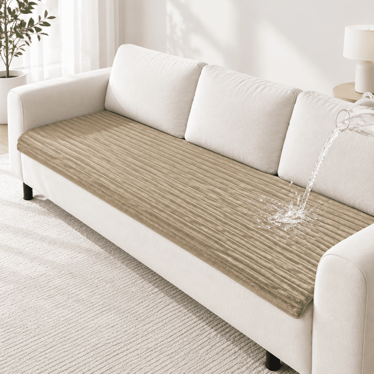 Camel 35 ×82 Waterproof Non-Slip Pet Friendly Couch Sofa Cover