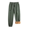 thumbnail image 1 of Pantalones largos de invierno para hombre, rectos, de terciopelo, informales, de uso diario, de rayón, 1 of 7