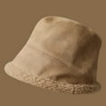 thumbnail image 2 of Riforla Reversible Suede Bucket Hat for Women Fall Winter Thick Lamb Warm Fisherman Hat Versatile Womens Hats Khaki, 2 of 6