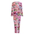 thumbnail image 5 of Kirby Cartoon Poster Womens Pajama Set Loungewear Cozy Soft House Wear Sets Long Sleeve Round Neck T Shirt Top Bottom Pants Sleepwear, 5 of 9
