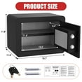 thumbnail image 3 of ZLELOUY 1.3 Cubic feet,Safe Box and Lock Boxes Electronic Digital Security Safe Steel Construction Hidden with Lock,Money Box,Wall or Cabinet Anchoring Design for Home Office Hotel Business Black, 3 of 6