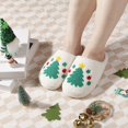 thumbnail image 2 of Fengactive Womens Winter Fall Cute Christmas Embroidered Sherpa Slippers Warm Cozy Foam Indoor House Shoes, 2 of 9