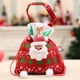 thumbnail image 4 of Ounissouiy Bolsas de Navidad con cordón, soporte para dulces con asa, Navidad, Papá Noel, muñeco de nieve, bolso de mano, decoración de Kits de decoración para fiestas Rojo/Papá Noel, 4 of 6