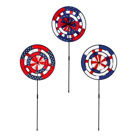 Patriotic Pinwheel Spinners, 3 Assorted