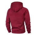 thumbnail image 6 of cfhntfmh Mens Hoodies Full Zip Fleece Cargo Sweatshirt with Zip Pockets Long Sleeve Sweatshirt Sports Outdoor Hooded Jacket（Wine,X-Large), 6 of 7
