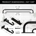 thumbnail image 4 of MERIVILLE 1" Double Wraparound Curtain Rod Set, Adjustable 84–120 Inches, Blackout Design, Black, 4 of 11