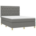 thumbnail image 3 of vidaXL Box Spring Bed with Mattress Dark Gray 53.9"x74.8" Full Fabric, 3 of 6