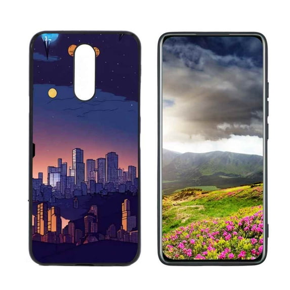 City-Land Phone Case, Degined for LG Solo LTE Case Men Women, Flexible Silicone Shockproof Case for LG Solo LTE