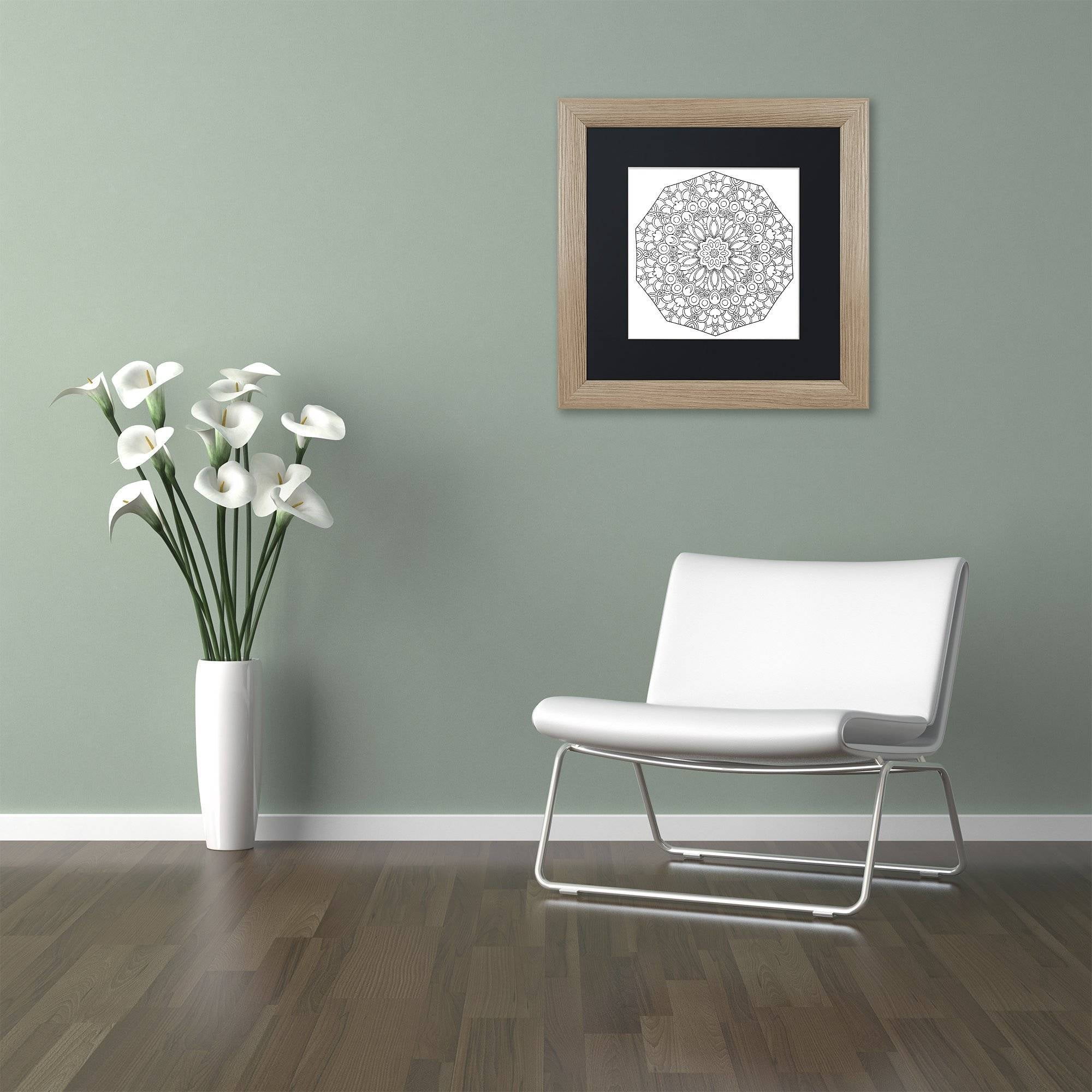 Trademark Fine Art "Fun Mandala" Canvas Art by Kathy G. Ahrens, Black Matte, Birch Frame