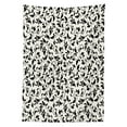 thumbnail image 3 of Ambesonne Leaf Tablecloth Rectangular Table Cover, Monochrome Scroll Pattern, 52"x70", Black Cream, 3 of 4