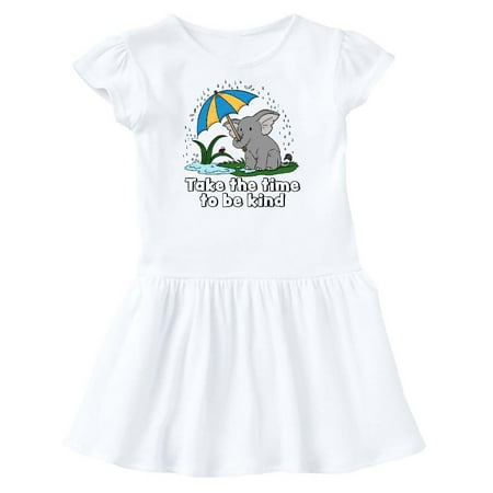 

Inktastic Take the Time to be Kind with Cute Elephant and Umbrella Gift Toddler Girl Dress