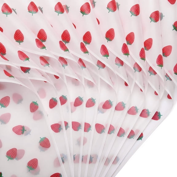 Unique Bargains Strawberry Gift Wrapping Paper Sheets for Floral Gifts White 22.4"x 22.4"