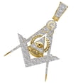 thumbnail image 2 of Real Diamond 0.85 Cwt. Masonic Freemasonry Eye of Providence Charm Pendant Chain, 2 of 4
