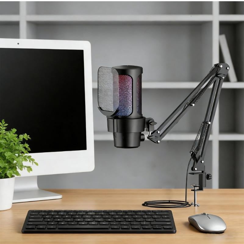 CEORPER Clear Sound USB Pickup Boom Arm Set Noise Suppression Technology