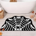 thumbnail image 6 of Taotanxi Spider Web Bath Mat, Halloween Bathroom Rug 15x23 Inches, Halloween Rugs Bathroom Decor, Black Gothic Bath Mat, Ultra Soft Great Absorbency, 6 of 6