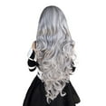 thumbnail image 1 of Peluca 80 cm natural pelo completo peluca larga de fiesta peluca sintética rizada gris para niña, 1 of 6