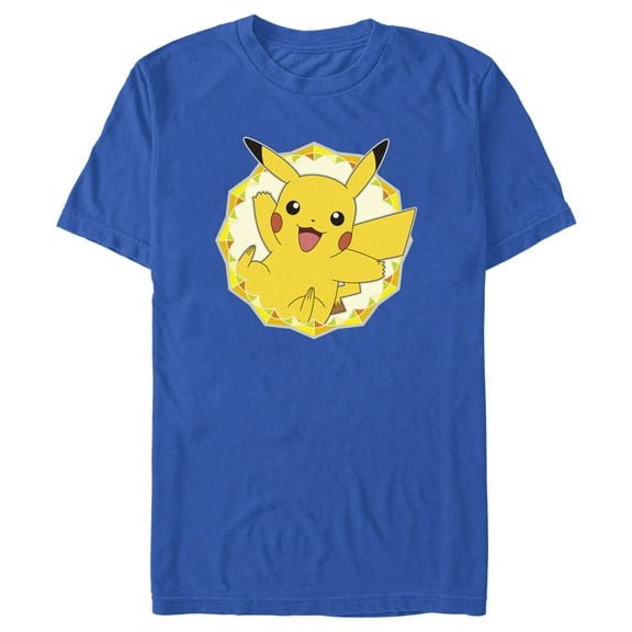 Men's Pokemon Pikachu Circle Graphic Tee Royal Blue 2X Large