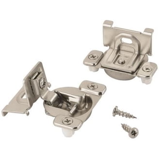 20 Pack (10 Pairs) Brushed Satin Nickel Cabinet Hinges - Self-Closing, Face Mount, Flush/Overlay - For Kitchen Cabinets