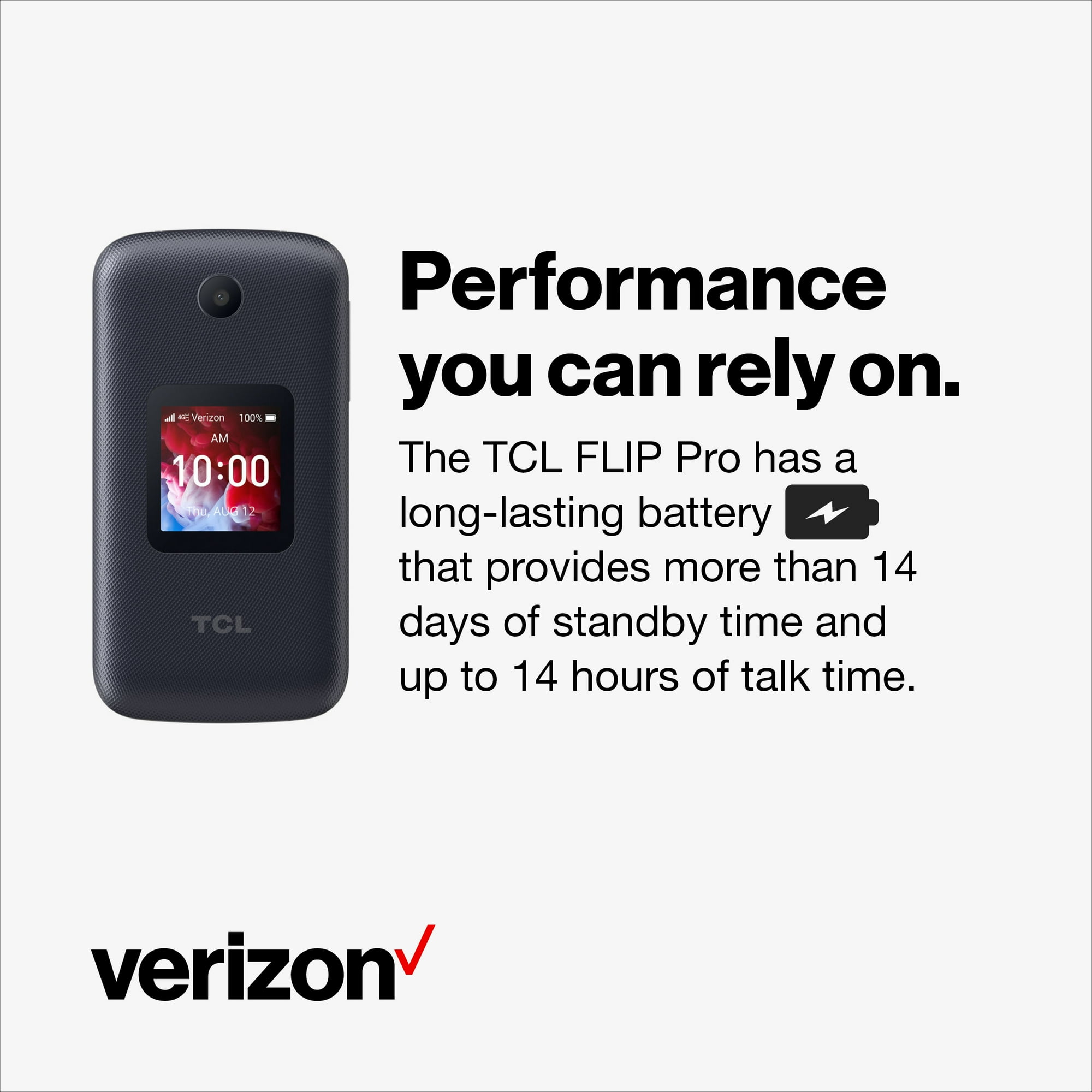 Verizon TCL Flip Pro, 4GB, Black - Prepaid Phone