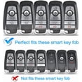 thumbnail image 2 of Key Fob Cover Compatible with Fit for Ford Explorer Bronco Escape Edge Expedition Mustang F150 Lincoln Keychain Case Holder Protector,Black, 2 of 6