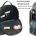 thumbnail image 5 of Lsque Starry Sky Meditating Lion Pattern Backpack – School Travel Canvas Daypack with Ergonomic Padded Straps, Multiple Compartments & Leather Handle, 5 of 5
