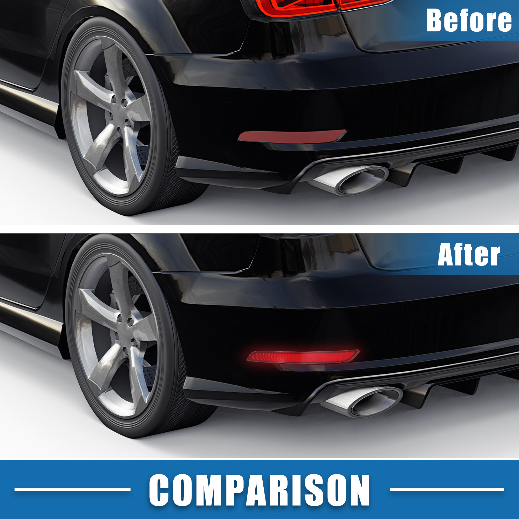 Unique Bargains Rear Bumper Reflector Light for Mercedes Benz W166 ML350 ML400 ML500 ML550