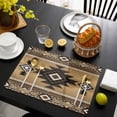 thumbnail image 3 of Brown Southwest Placemats Set of 6, Boho Aztec Ethnic Abstract Geometric Placemats for Dining Table, Place Mats for Kitchen Tabletop, Waterproof Wipeable Dining Table Mats Set, 3 of 9