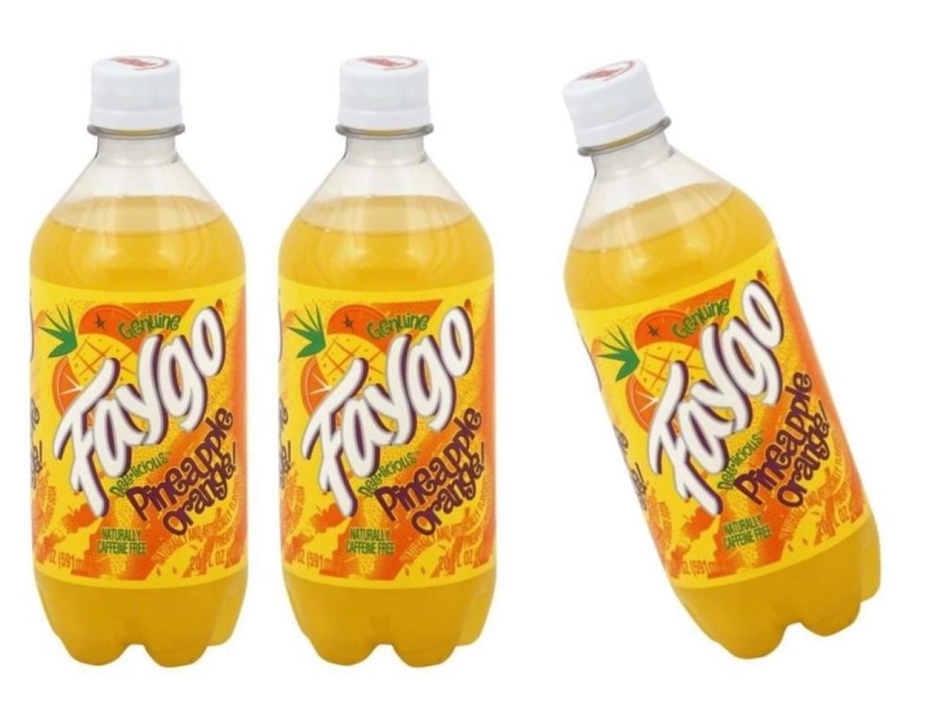 Faygo Pineapple Orange 20 oz Bottles, Quantity of 24