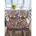 thumbnail image 3 of Botanical Birds Rectangle Tablecloth, Art Abstract Leaves Purple Waterproof & StainResistant Tablecloth, Washable Oil-proof Table Cover for Dining/Party/Wedding/Camping/Buffet 52x70 In, 3 of 9