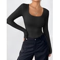 thumbnail image 3 of Zeagoo Long Sleeve Top Dress Shirt Fitted Square Neck T Shirts Soft Undershirt Clothes, 3 of 5
