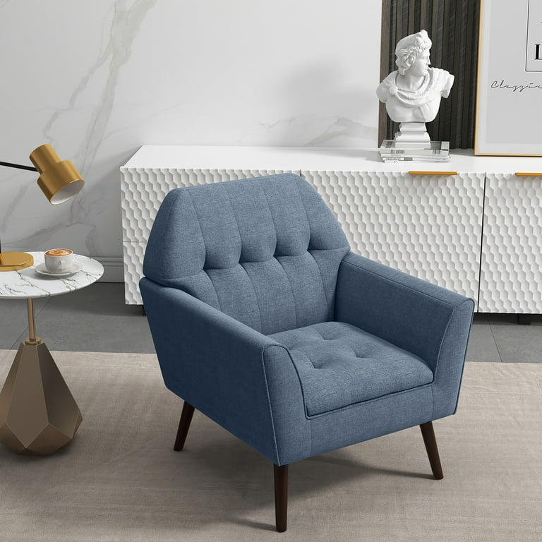 Costway Modern Tufted Fabric Accent Chair Upholstered Armchair