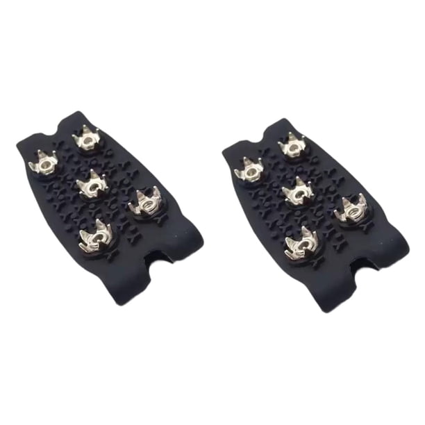 Crampones, calzado y botas de hielo, portátiles para acampar en invierno y escalar. negro