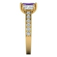 thumbnail image 3 of 1.88 ct Emerald Cut Simulated Alexandrite 3 Stone 18K Yellow Gold Womens Engagement Ring, 3 of 5
