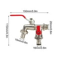 thumbnail image 3 of Ohufall Gardening Alloy Faucet Garden Tools One Inlet Two Outlets Nipple Alloy Faucet, 3 of 3