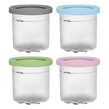 

Laxiabr Ice Storage Cup Set of Four Luxury Edition with Spoon Four Colors Exquisite and for Kitchen