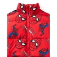 thumbnail image 5 of Spider-Man Little and Big Boys Graphic Zip Puffer Jacket, Lightweight, Sizes 4-12, 5 of 6