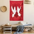 thumbnail image 2 of Love Tapestry, Birds Flying Doves Peace Symbol in Romantic Context Heart Sunbeams Backdrop, Wall Hanging for Bedroom Living Room Dorm Decor, 60W X 80L Inches, White and Vermilion, by Ambesonne, 2 of 5