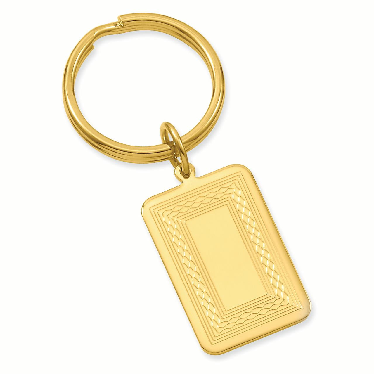 Gold-plated Patterned Border Key Ring Size