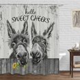 thumbnail image 2 of SPXUBZ Funny Donkey Shower Curtains, Farmhouse Black and White Farm Animal Fabric Shower Curtains Set, with 12 Hooks 72X72inches, 2 of 6