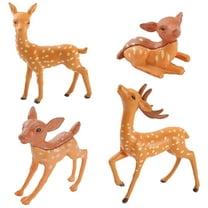 IBASETOY 1 Set Miniature Deer Figurines Decorative Resin Gold Retro Design for Small Gardens