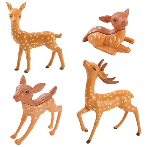 IBASETOY 1 Set Miniature Deer Figurines Decorative Resin Gold Retro Design for Small Gardens