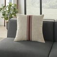 thumbnail image 4 of Mina Victory Life Styles Linen Stripe 20" x 20" Maroon Natural Throw Pillow, 4 of 4