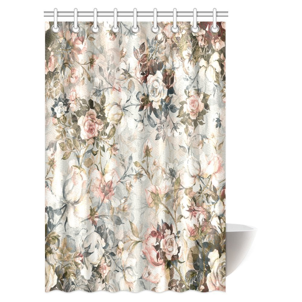 MYPOP Watercolor Bouquet of Beautiful Roses Shower Curtain, Exquisite